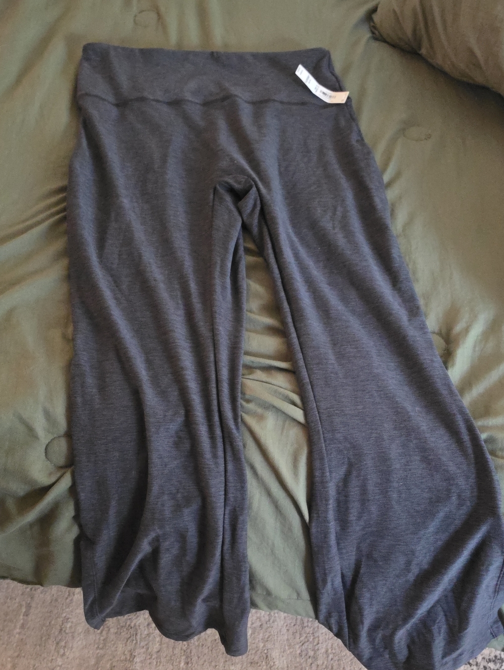 Womens Wide-Leg Lounge Pants - Charcoal